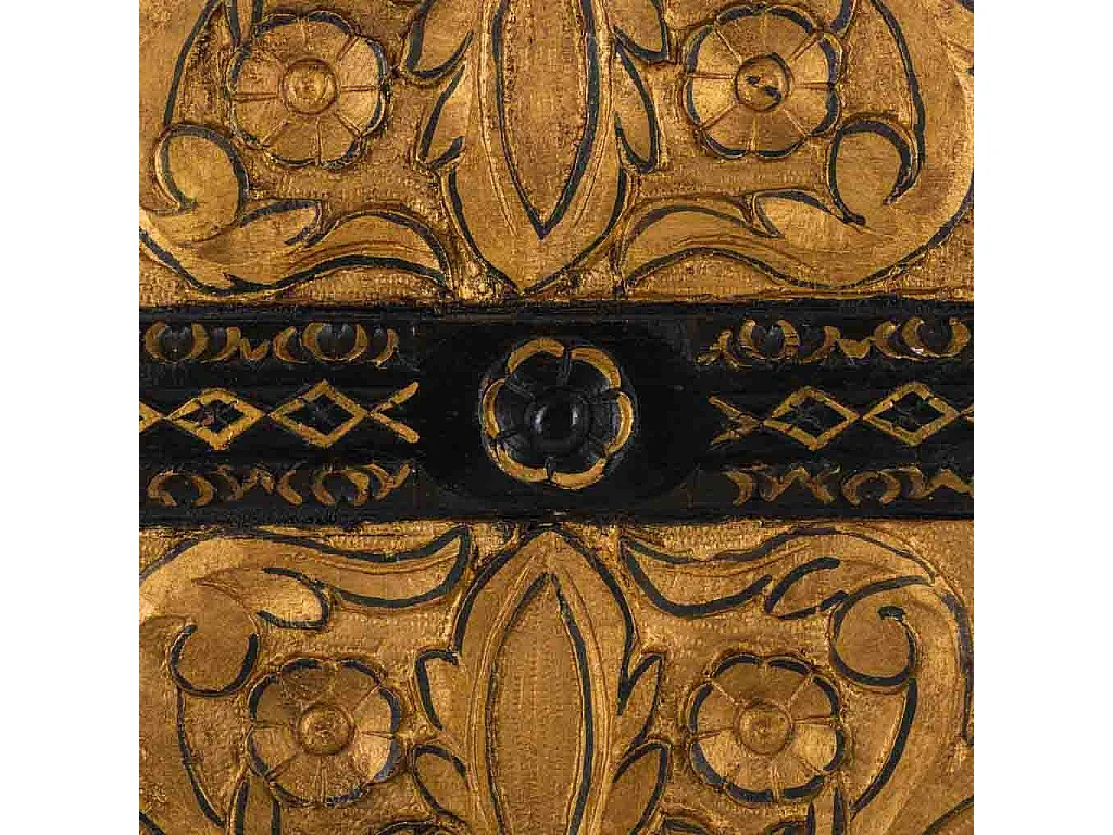 Schwarzer geschnitzter Holzschrank 102x44x183h cm