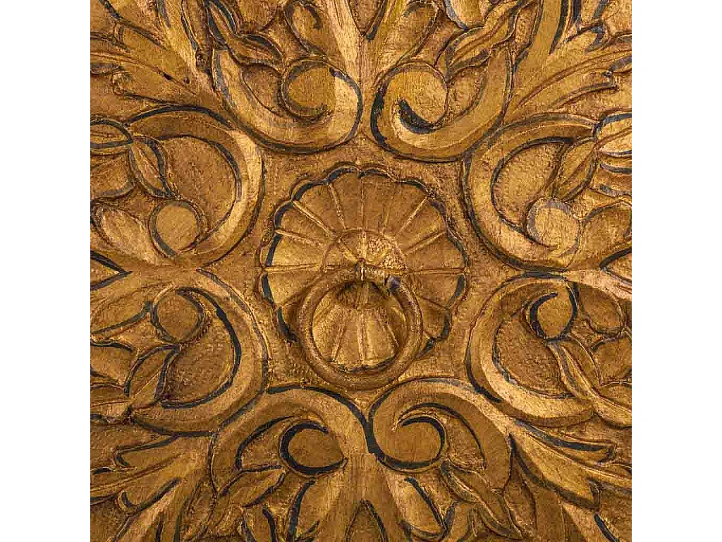 Schwarzer geschnitzter Holzschrank 102x44x183h cm