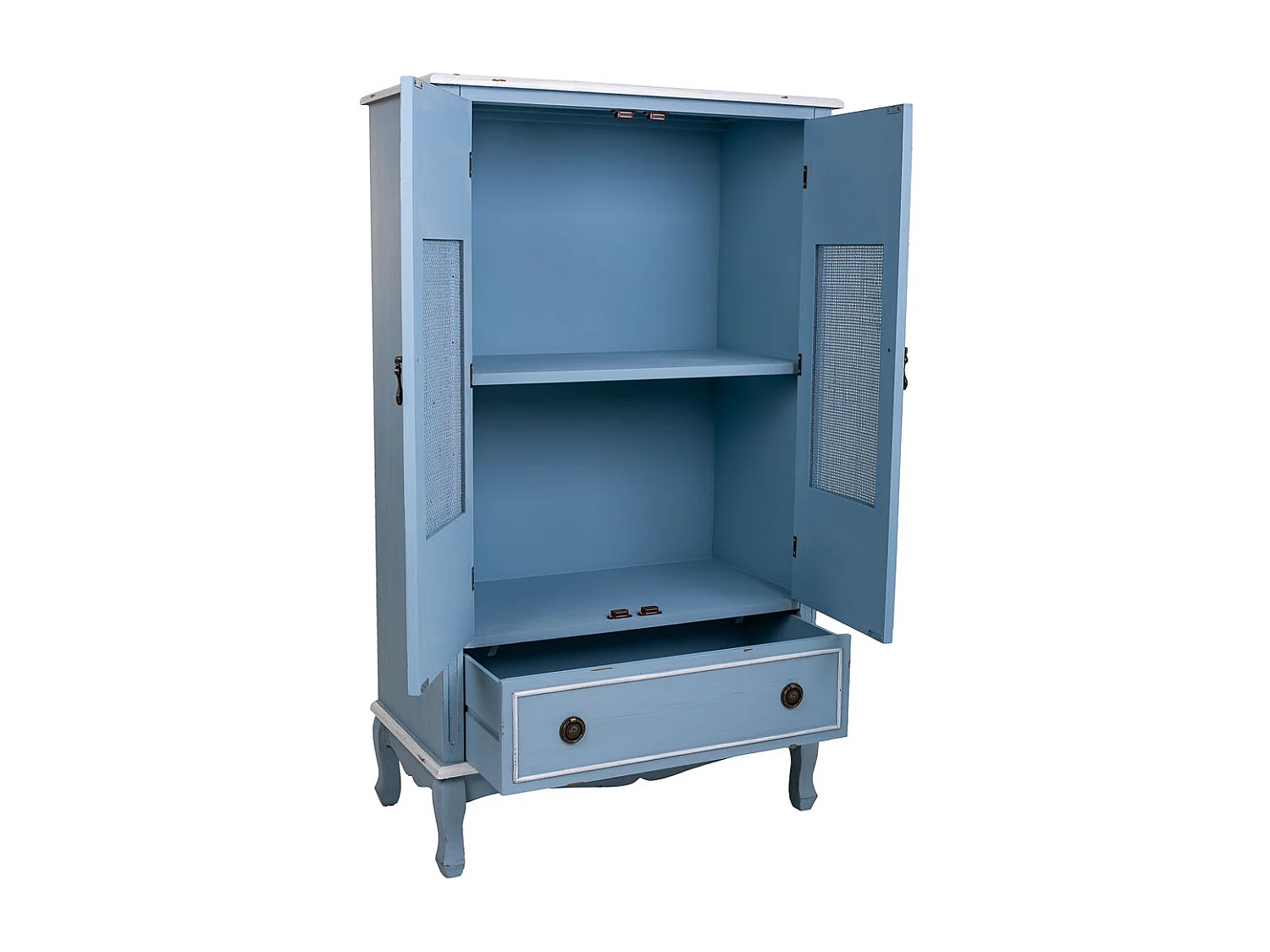 Armoire en bois avec 2 portes et 1 tiroir 80x42x138