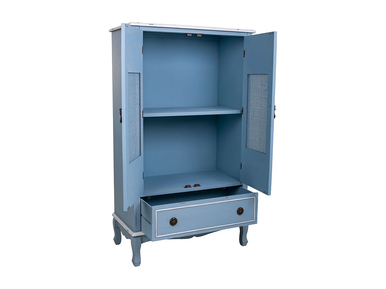 Armario de madera de 2 puertas y 1 cajon 80x42x138