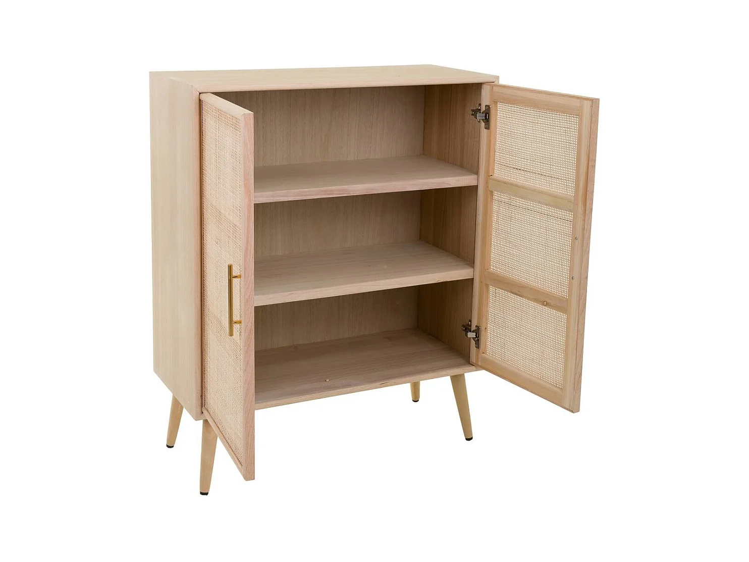 Armario de madera y rejilla marrón 80x37x101