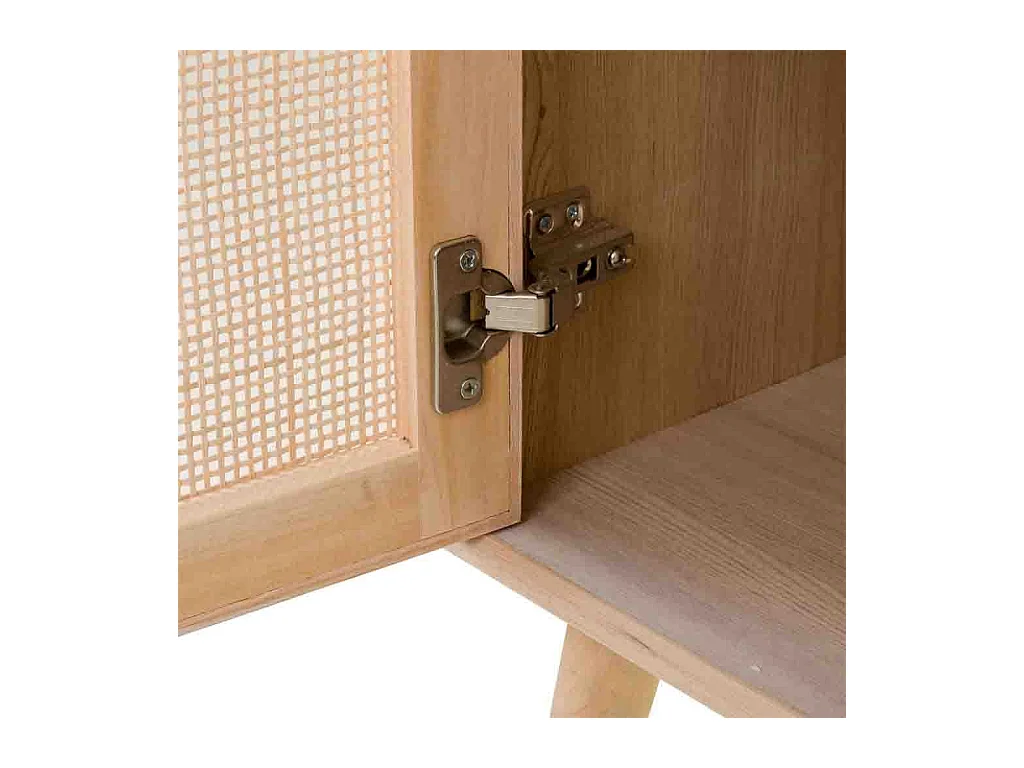 Armario de madera y rejilla marrón 80x37x101