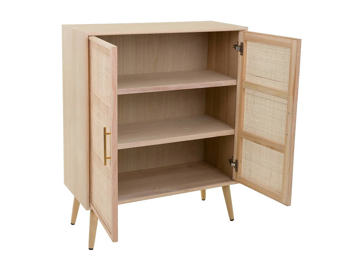 Schrank aus Holz und braunem Gitter 80x37x101h cm