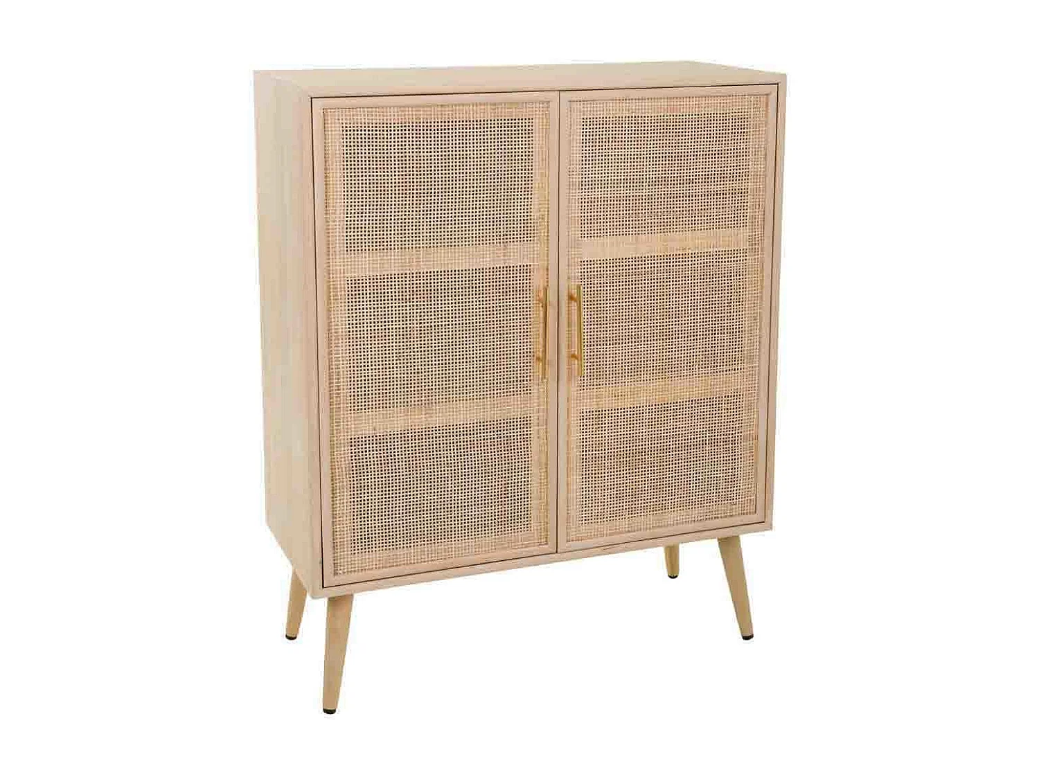 Anrichte aus MDF und Netz, braun, 80x37x101 cm
