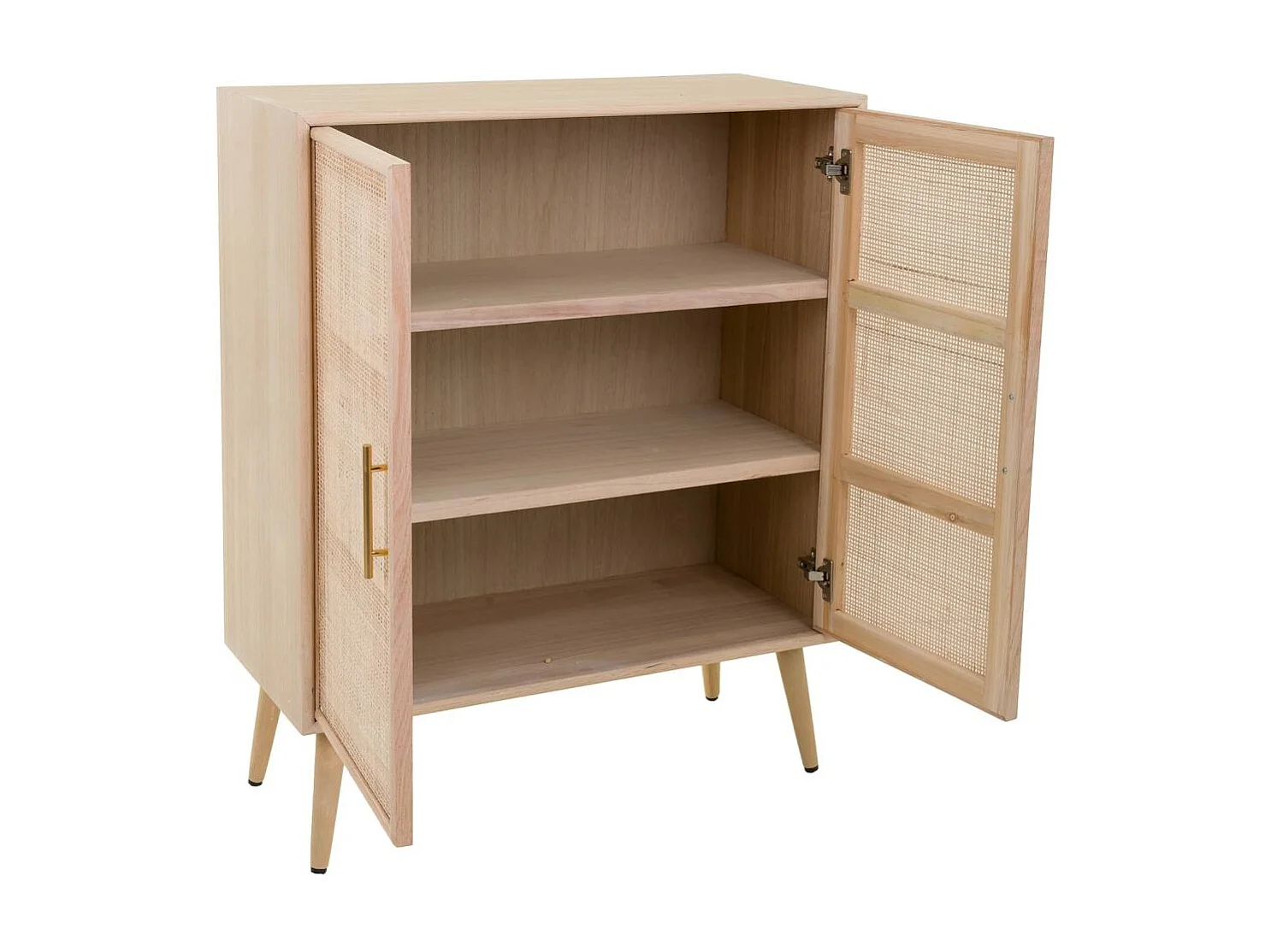 Anrichte aus MDF und Netz, braun, 80x37x101 cm