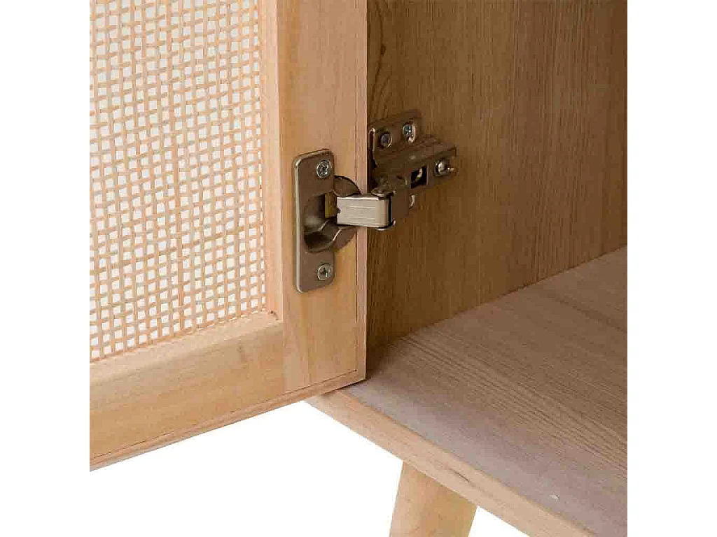 Anrichte aus MDF und Netz, braun, 80x37x101 cm