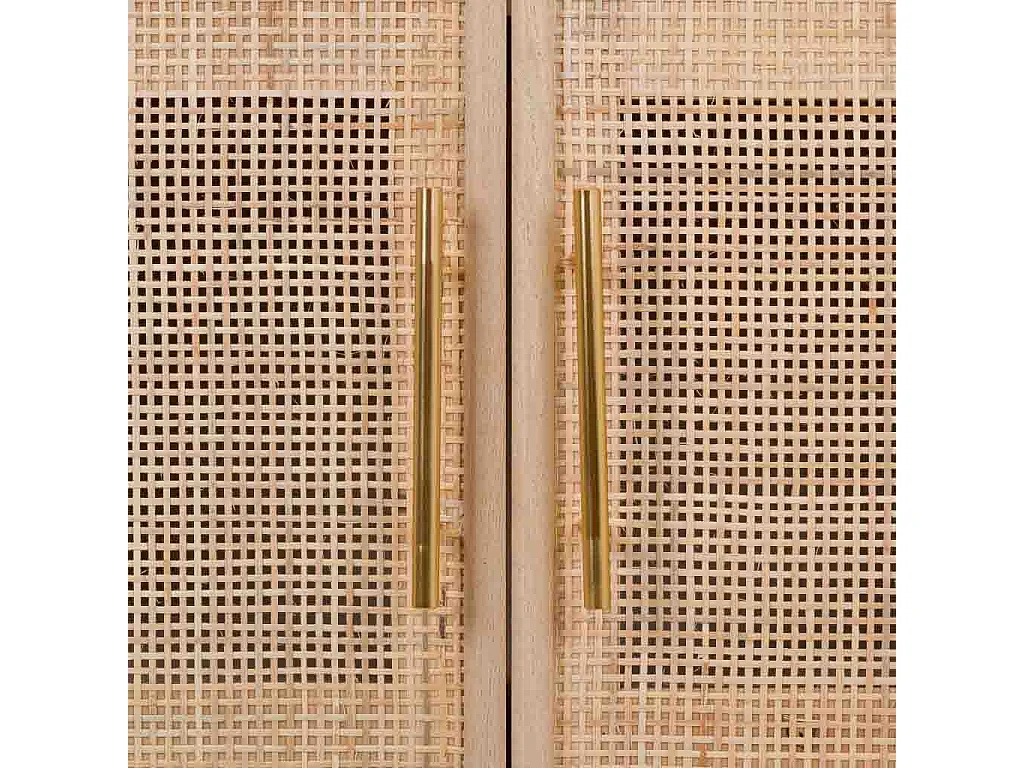 Anrichte aus MDF und Netz, braun, 80x37x101 cm