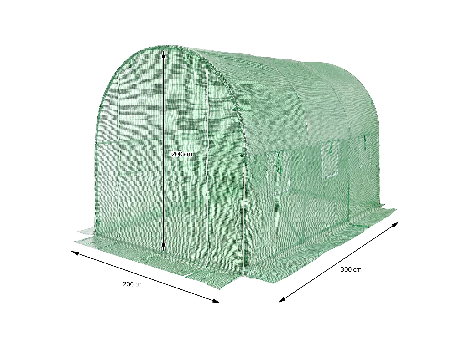 Bâche de rechange pour serre de jardin tunnel 6m² 2x3x2 m vert ECD Germany