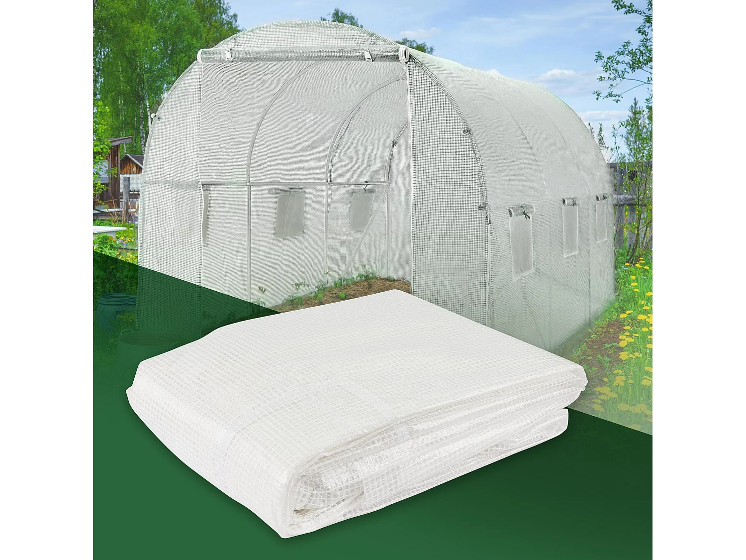Copertura di ricambio per serra tunnel 6m² PE film serra ECD Germany