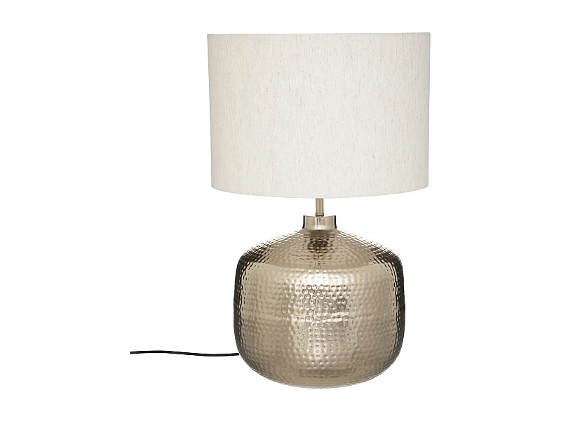 Lampe à poser en métal martelé Champagne H 52 cm