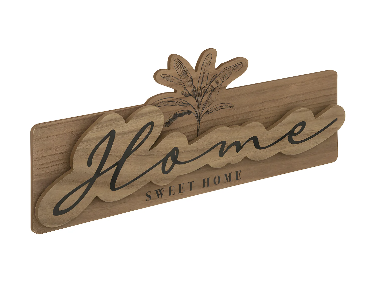 Déco murale style vintage Home Sweet Home en bois 55 x 22.5 cm