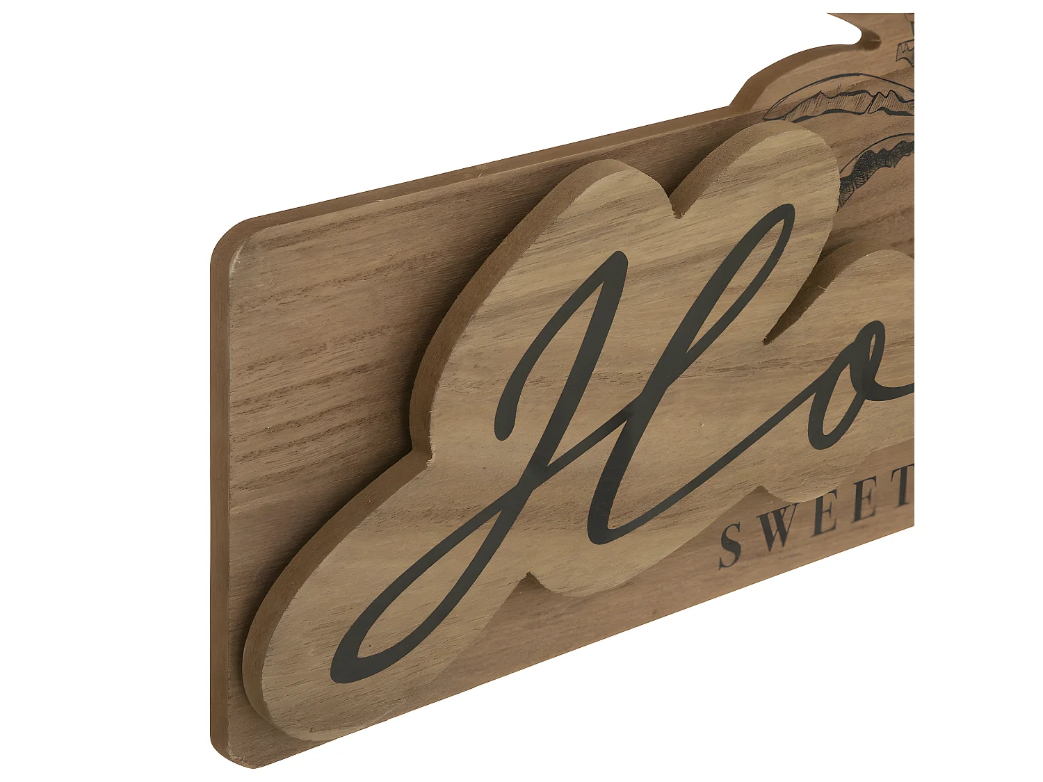 Déco murale style vintage Home Sweet Home en bois 55 x 22.5 cm