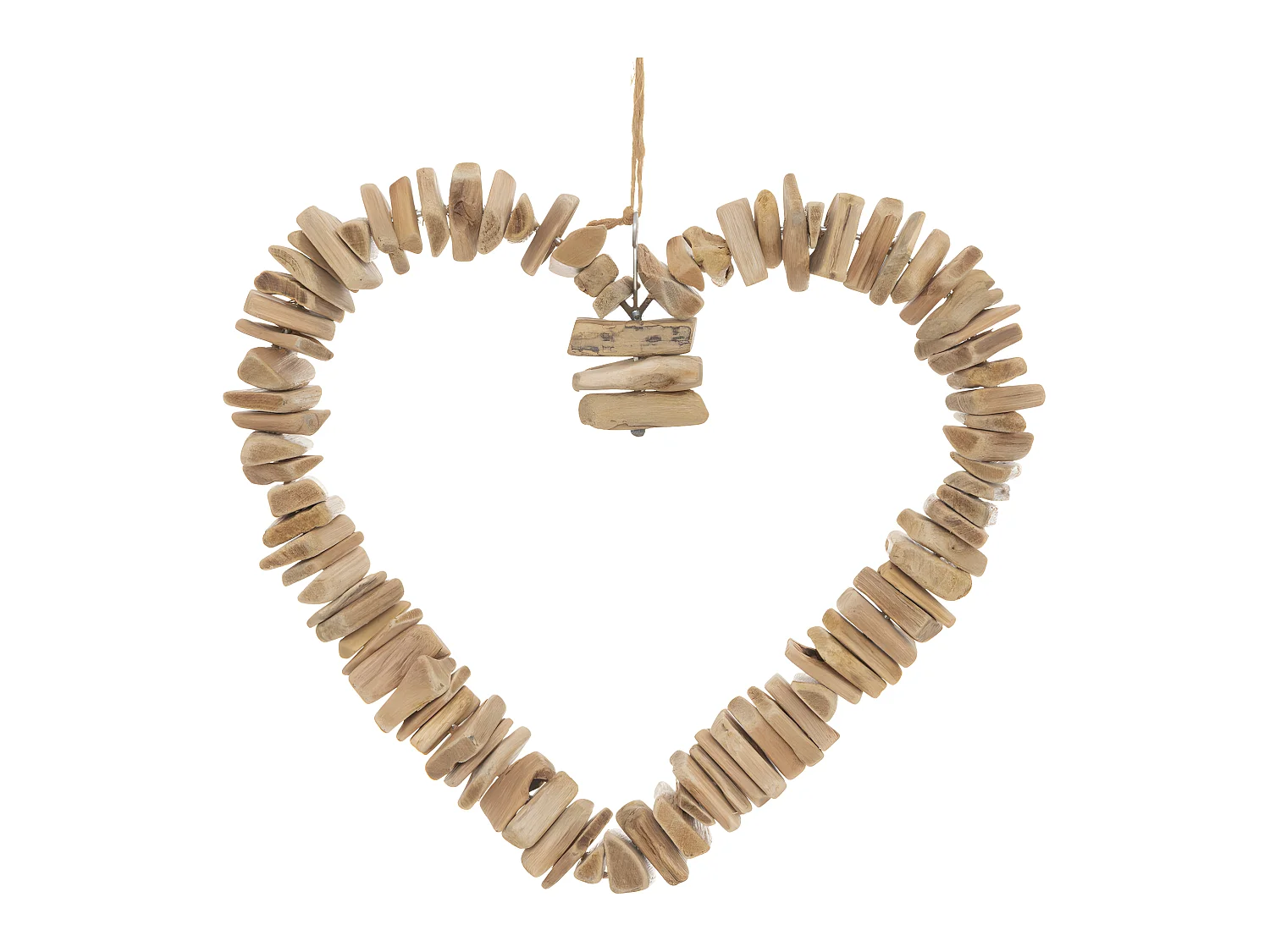 Déco murale Coeur en métal et bois de Hêtre H 37 cm