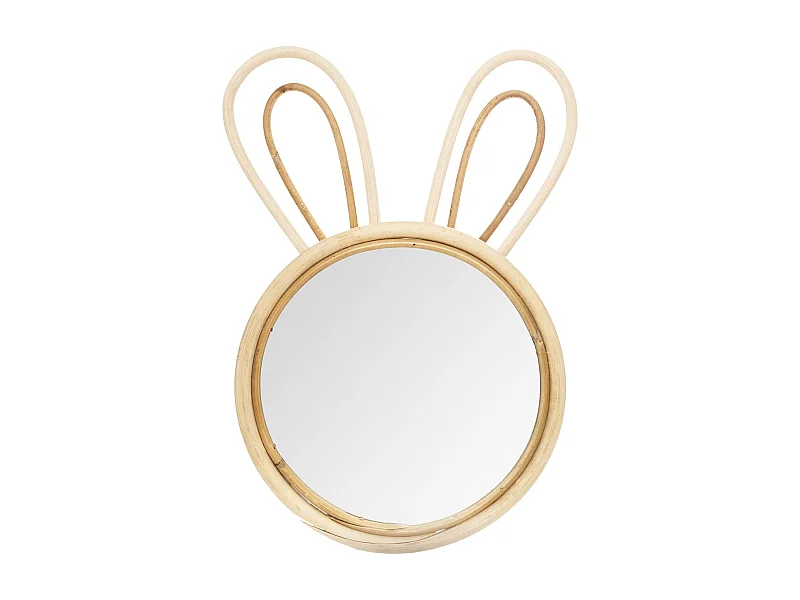 Miroir mural enfant en bambou Wild - Diam. 24 cm
