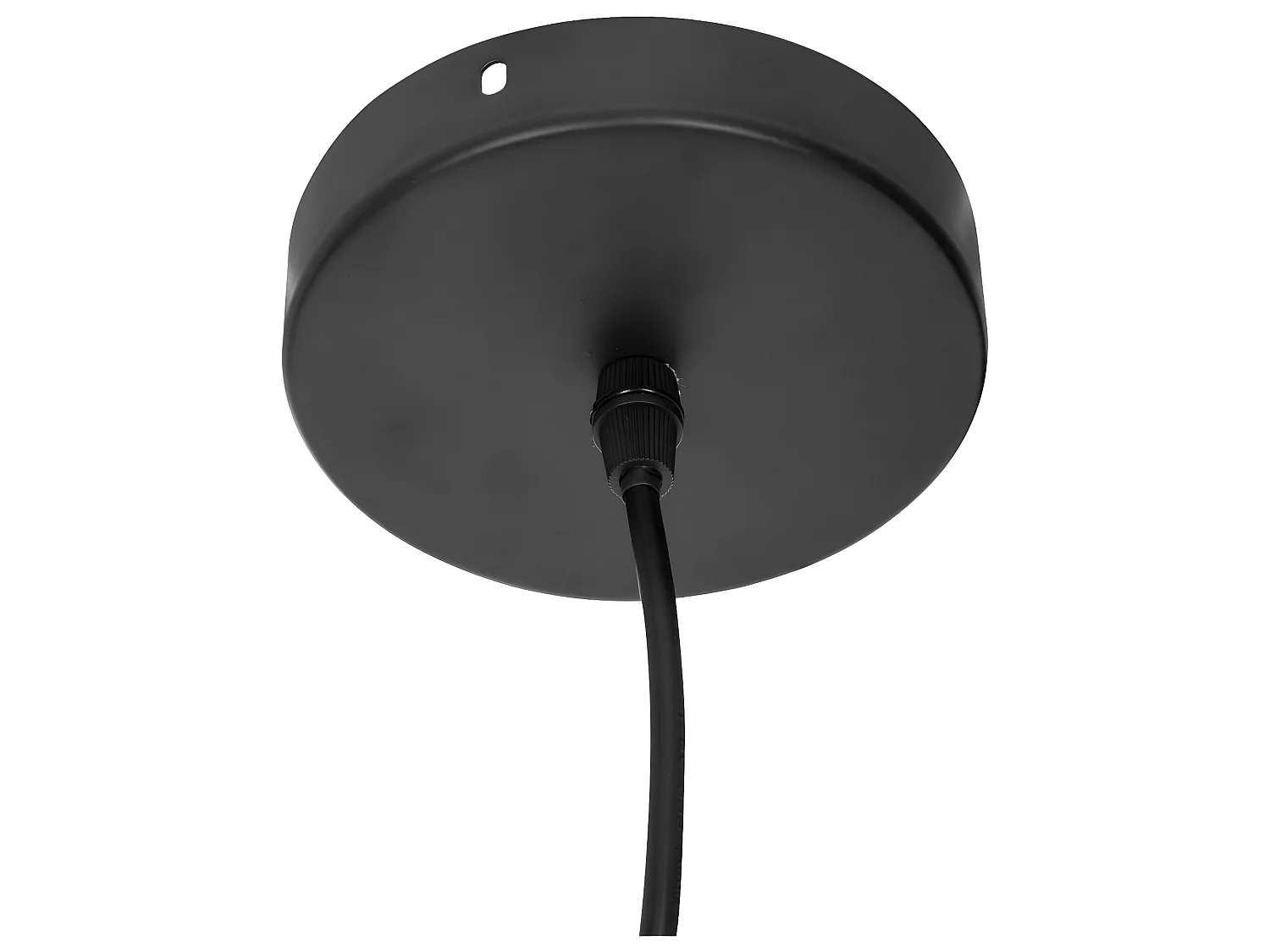 Luminaire Suspension en métal et Rotin Noir D 58 cm