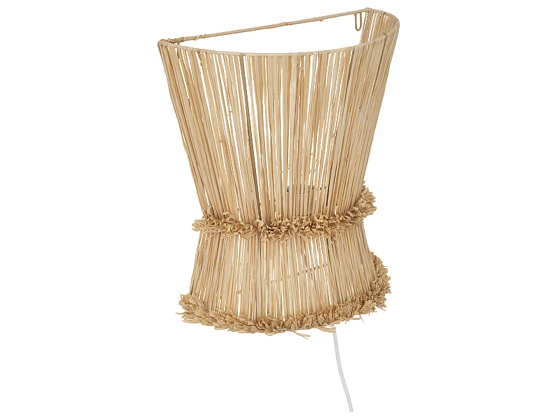Applique murale en Métal et Raphia H 35 cm