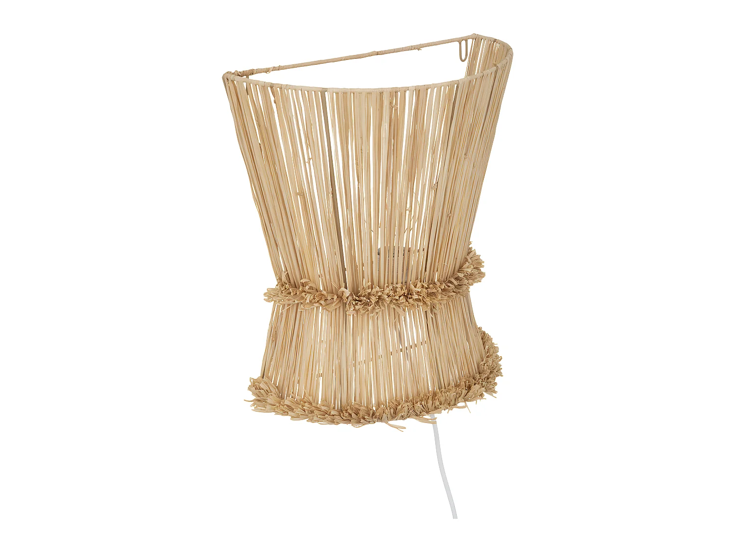 Applique murale en Métal et Raphia H 35 cm