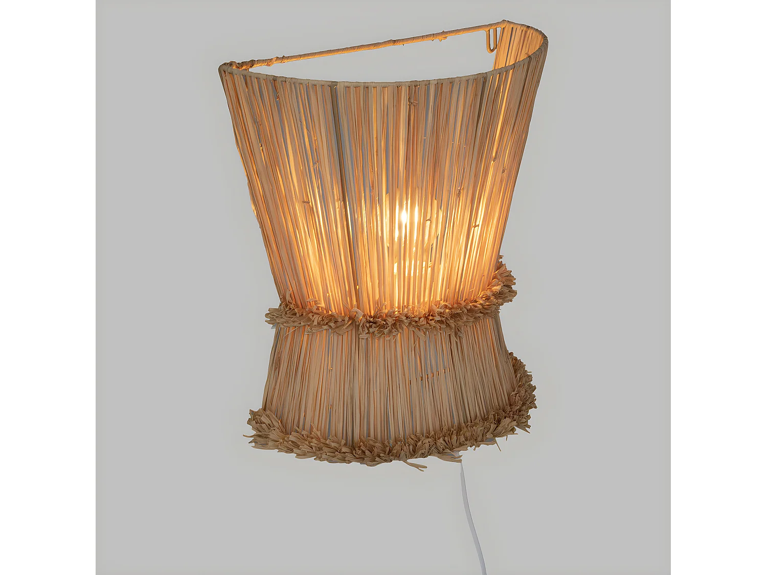 Applique murale en Métal et Raphia H 35 cm