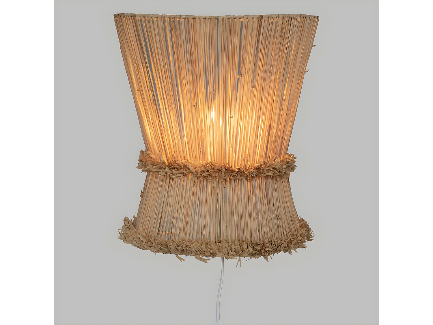 Applique murale en Métal et Raphia H 35 cm