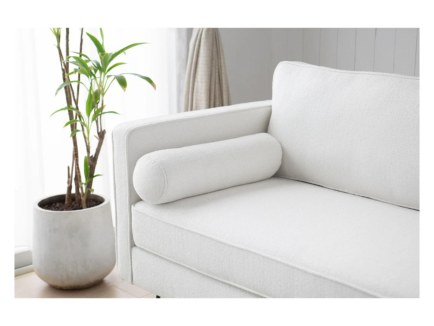 3-Sitzer-Sofa mit Metallfüßen, weiß CLOUD