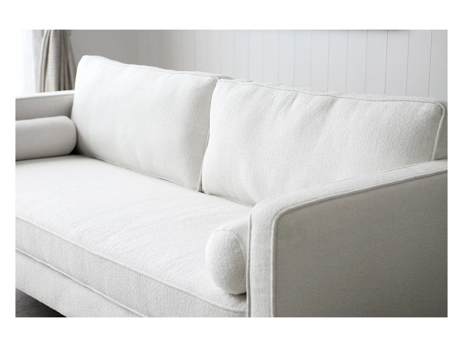 3-Sitzer-Sofa mit Metallfüßen, weiß CLOUD