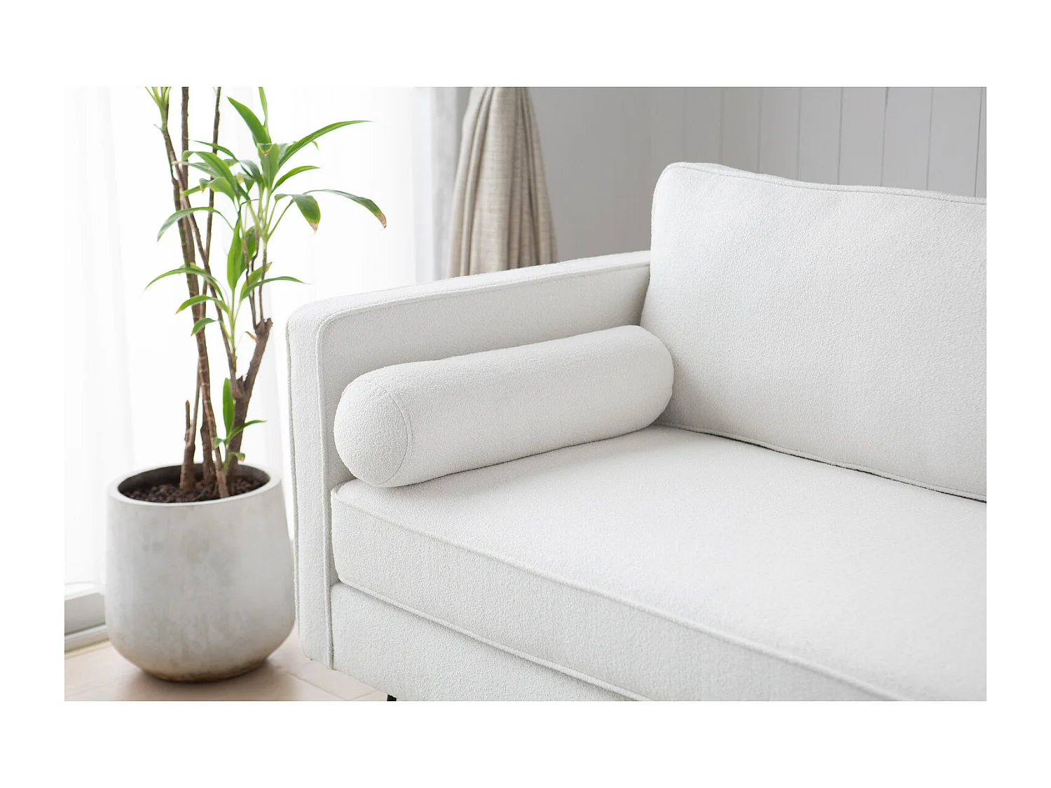 3-Sitzer-Sofa mit Metallfüßen, weiß CLOUD