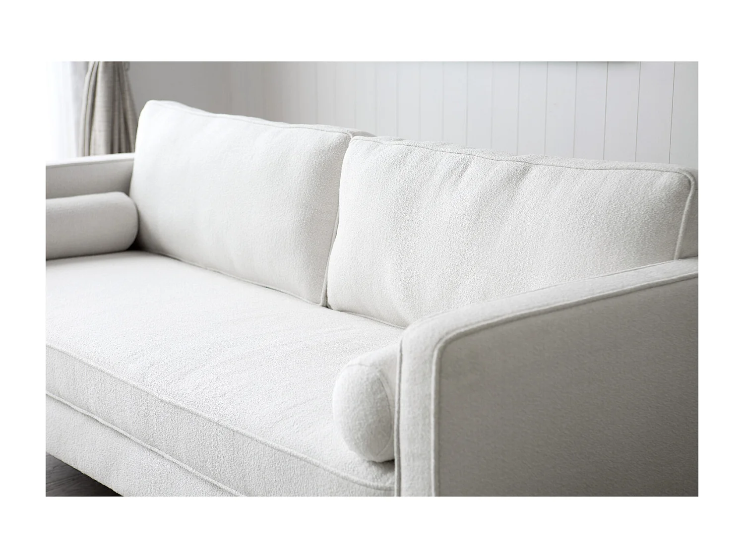 3-Sitzer-Sofa mit Metallfüßen, weiß CLOUD