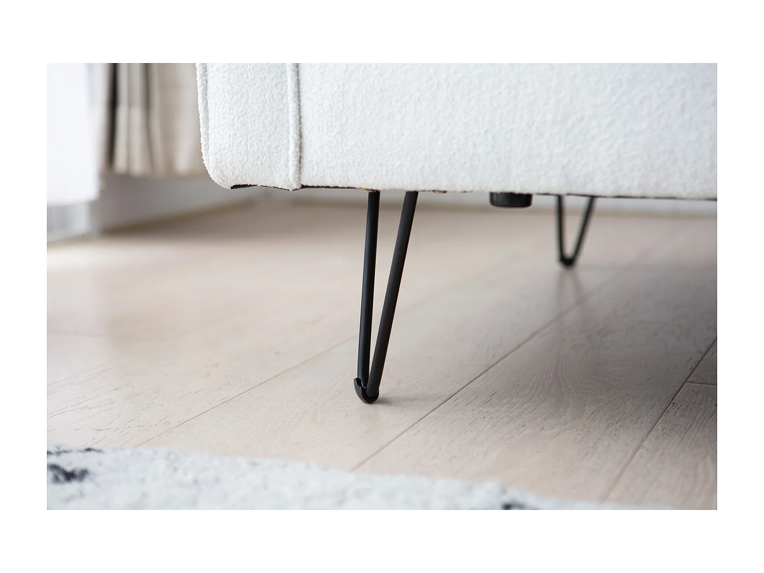 3-Sitzer-Sofa mit Metallfüßen, weiß CLOUD