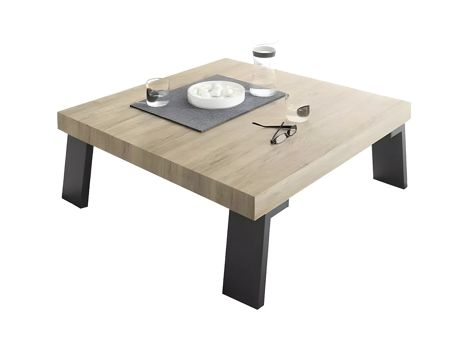 Table basse avec pieds en métal Palma - H40 cm