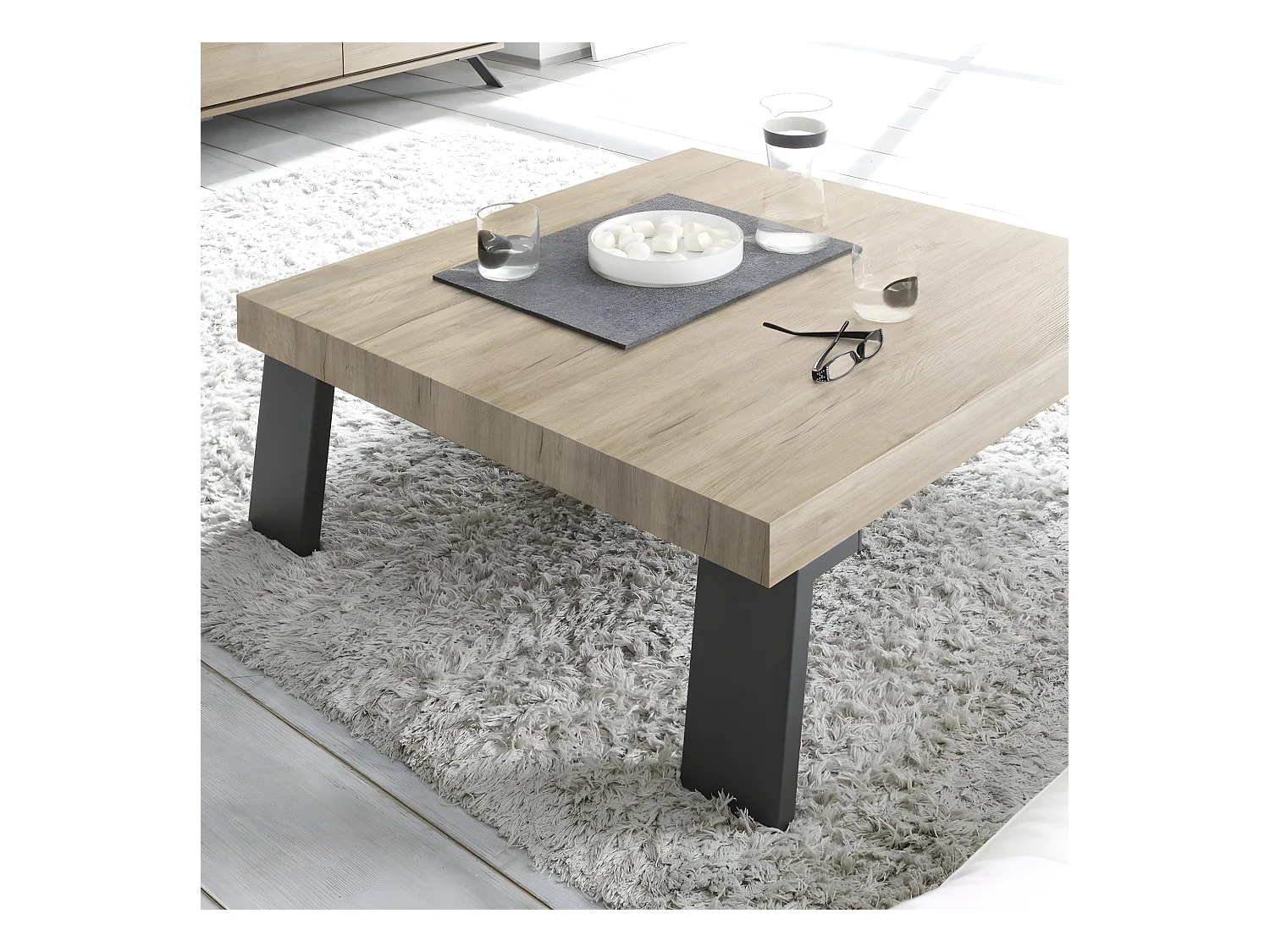 Table basse avec pieds en métal Palma - H40 cm