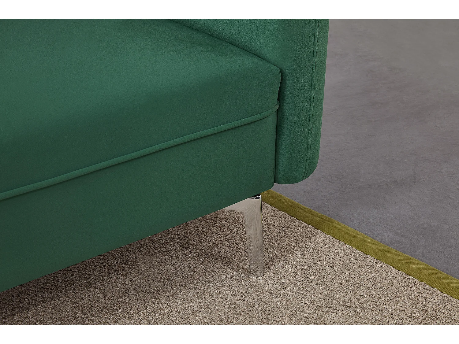 Canapé design convertible 3 places en velours vert BETTY