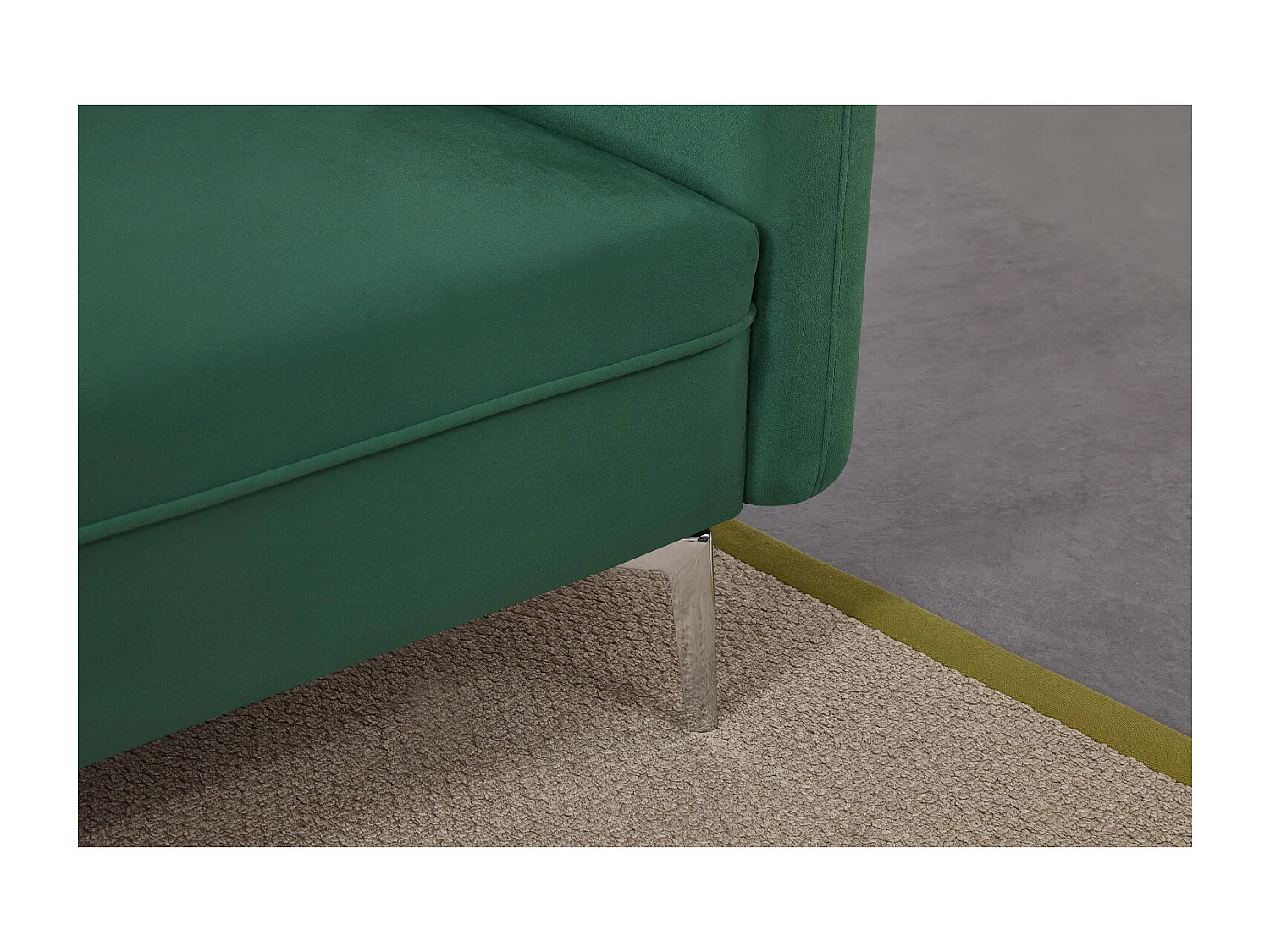 Canapé design convertible 3 places en velours vert BETTY