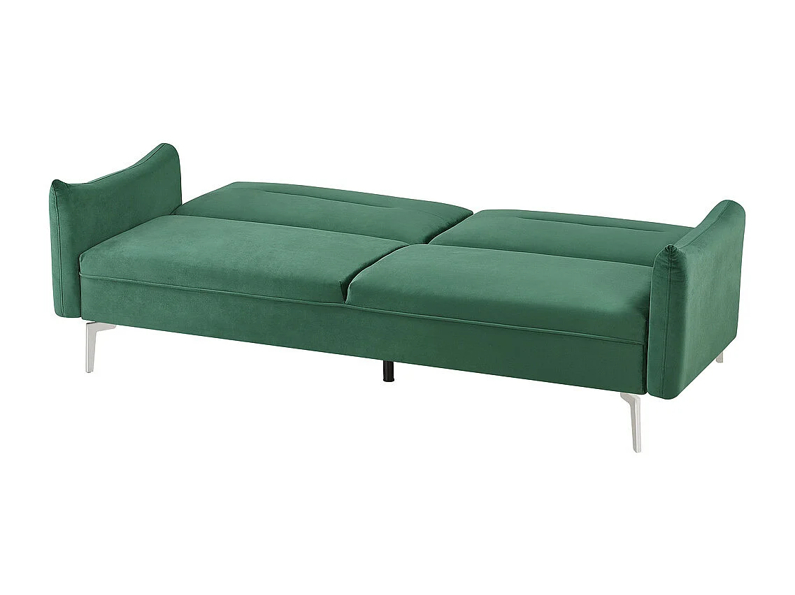 Canapé design convertible 3 places en velours vert BETTY