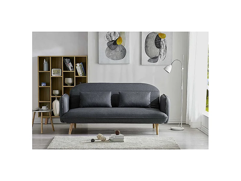 3-Sitzer Schlafsofa aus Stoff, grau SOTCHI