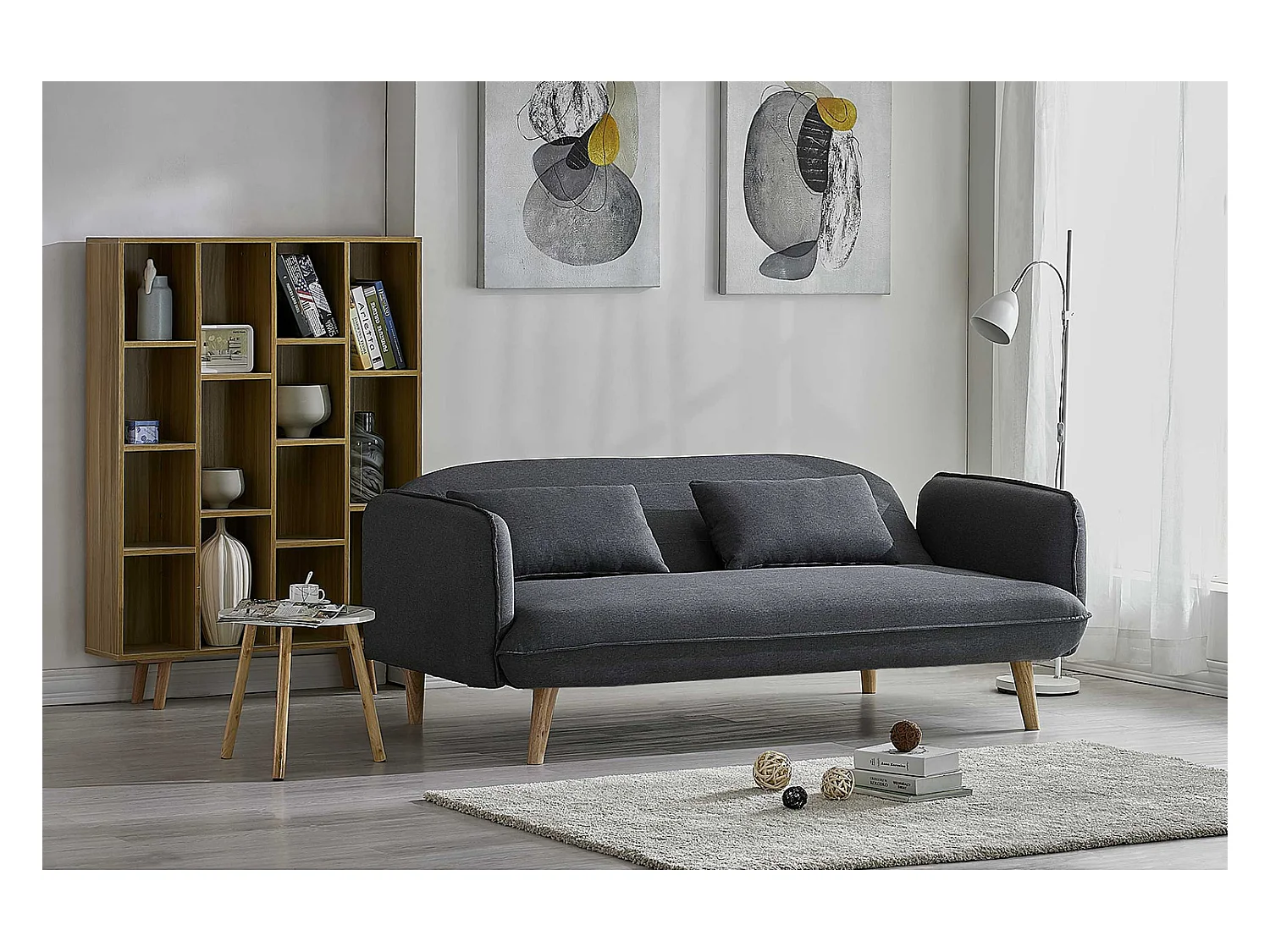 3-Sitzer Schlafsofa aus Stoff, grau SOTCHI