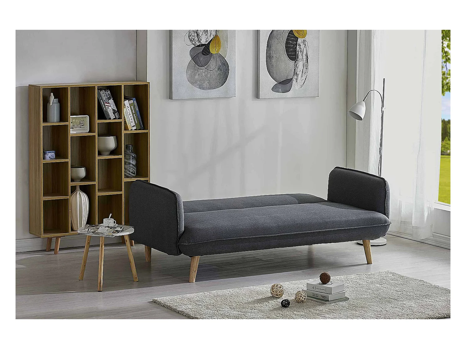 3-Sitzer Schlafsofa aus Stoff, grau SOTCHI