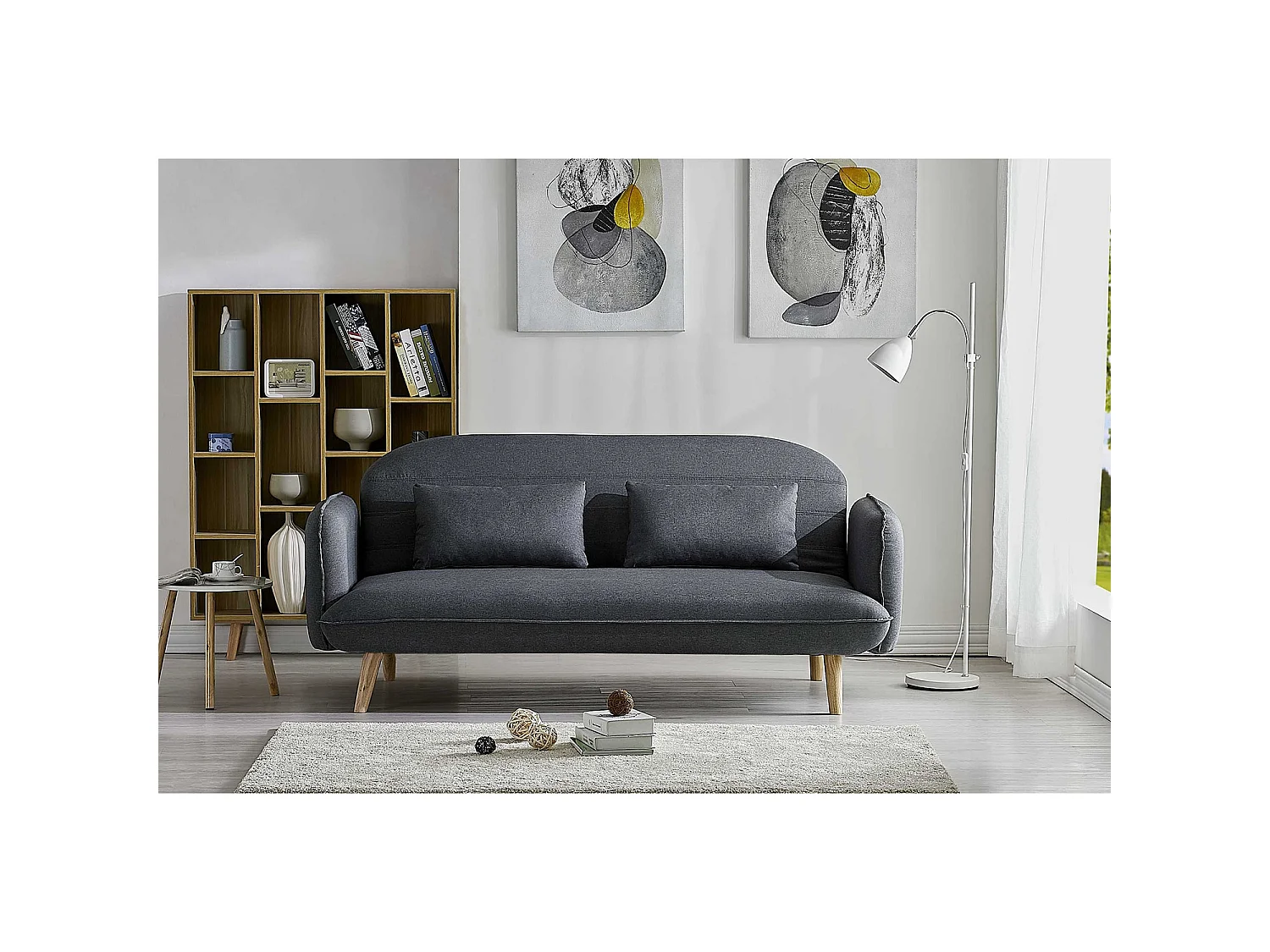 3-Sitzer Schlafsofa aus Stoff, grau SOTCHI
