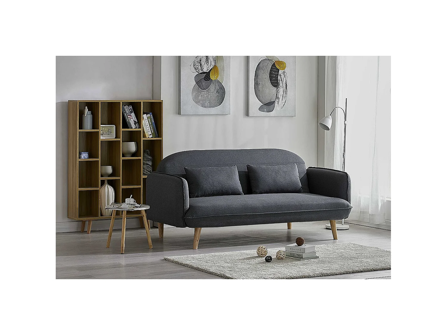3-Sitzer Schlafsofa aus Stoff, grau SOTCHI