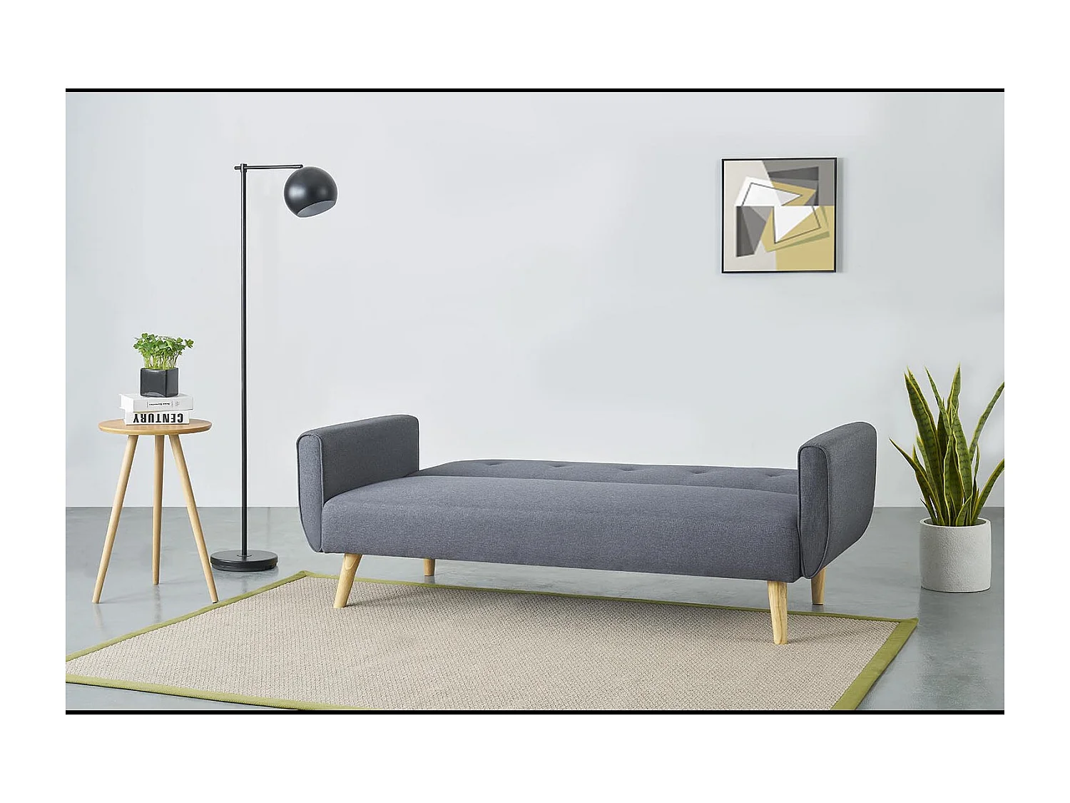 Canapé scandinave convertible 3 places gris MALMO