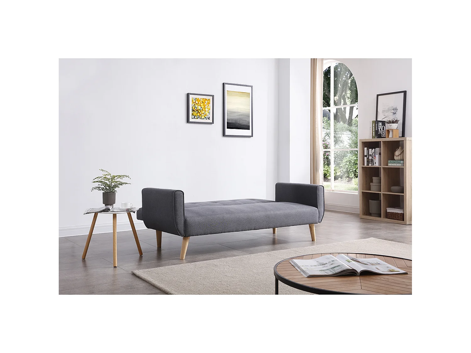 Canapé scandinave convertible 3 places gris MALMO