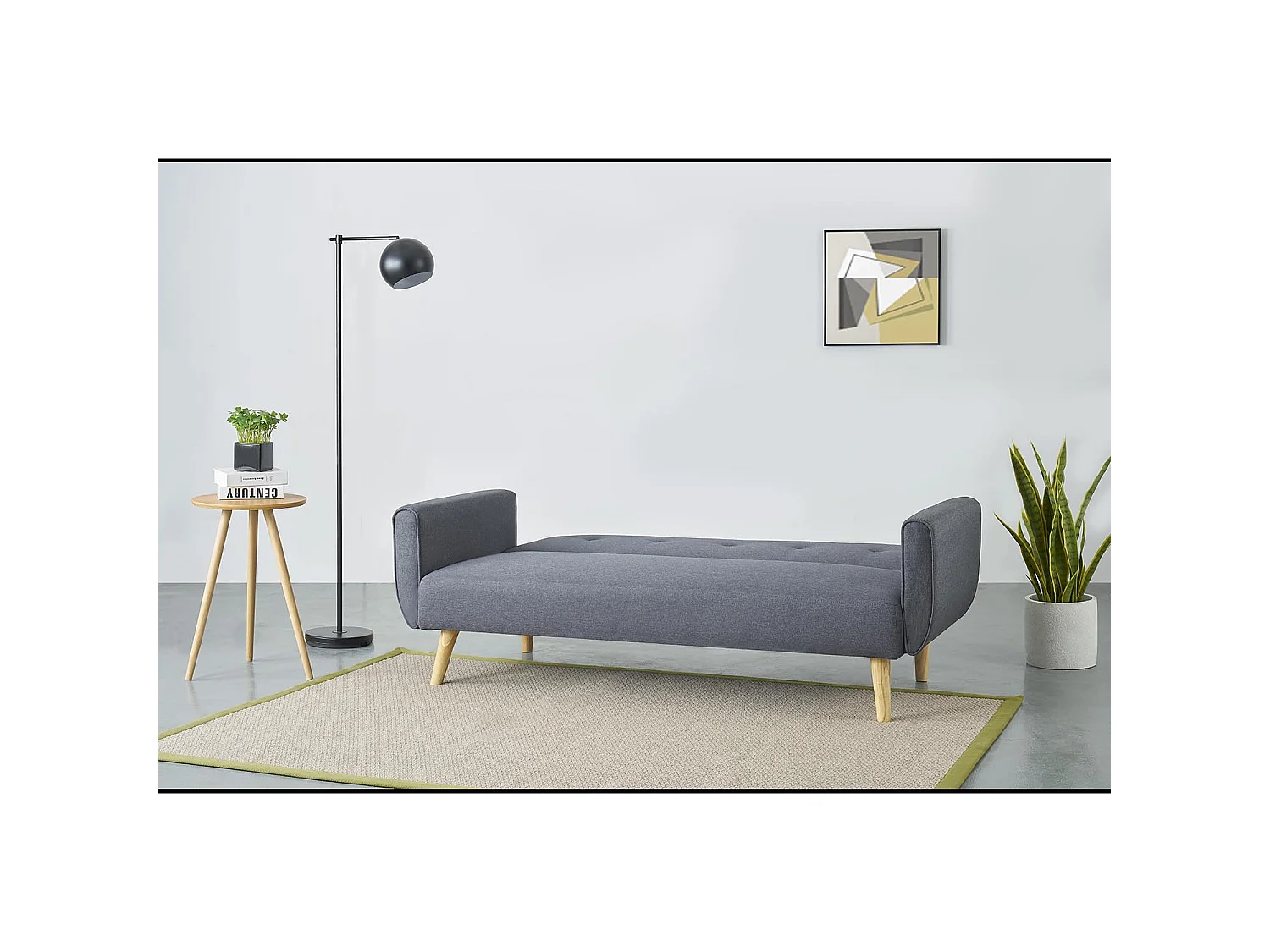 Canapé scandinave convertible 3 places gris MALMO