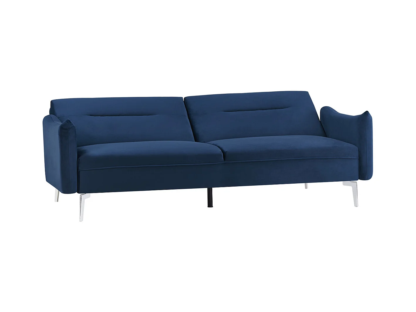 Canapé design convertible 3 places en velours bleu BETTY