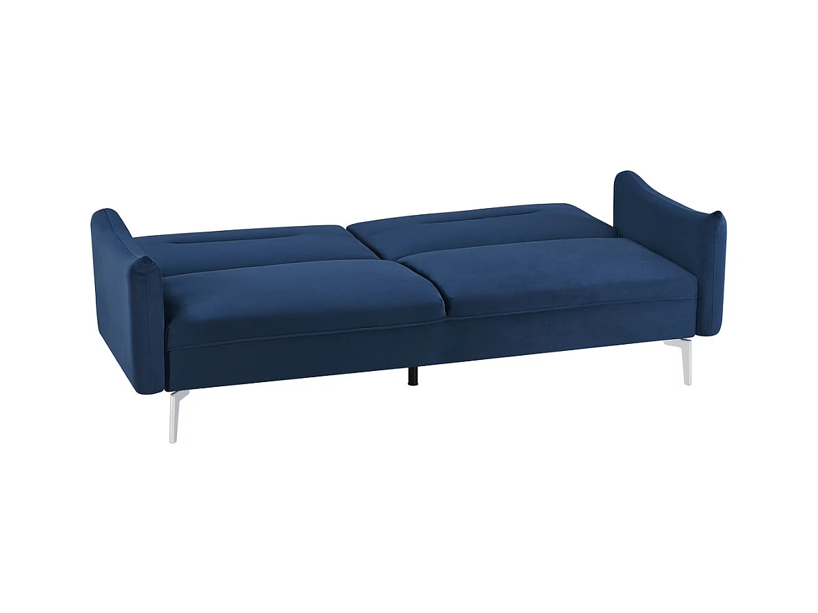 Canapé design convertible 3 places en velours bleu BETTY