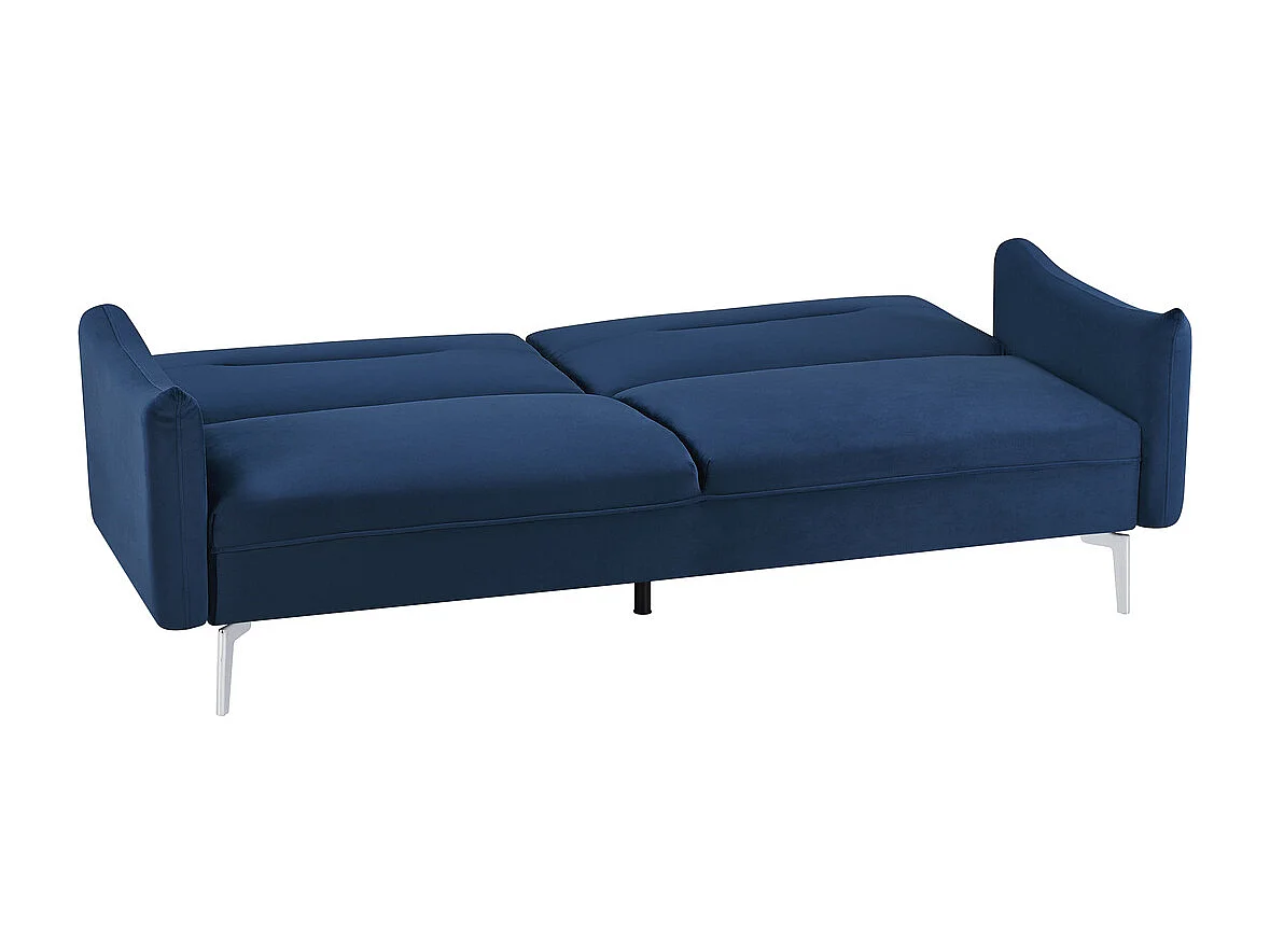 Canapé design convertible 3 places en velours bleu BETTY