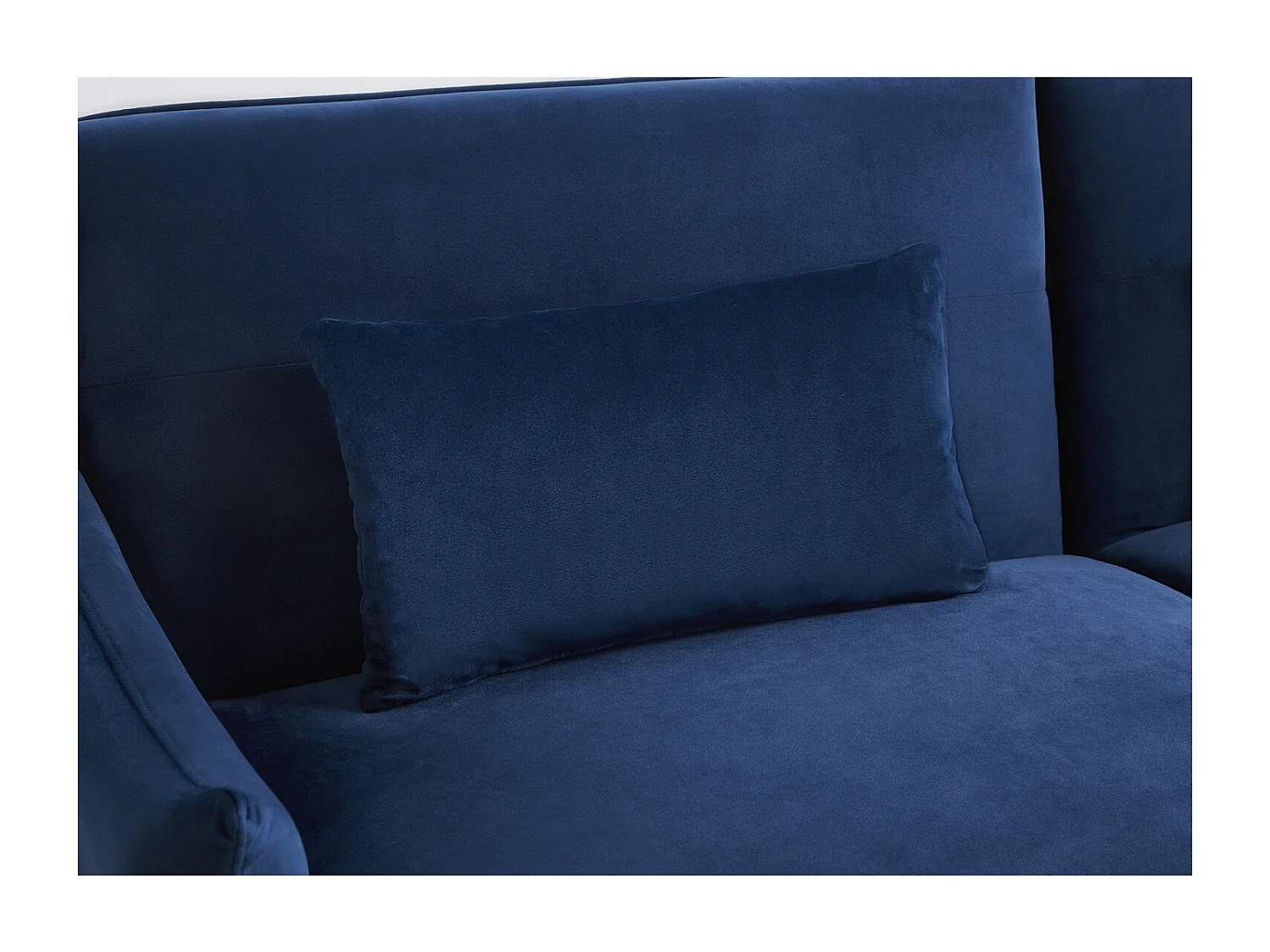 Sofá convertible 3 plazas de terciopelo azul BETTY