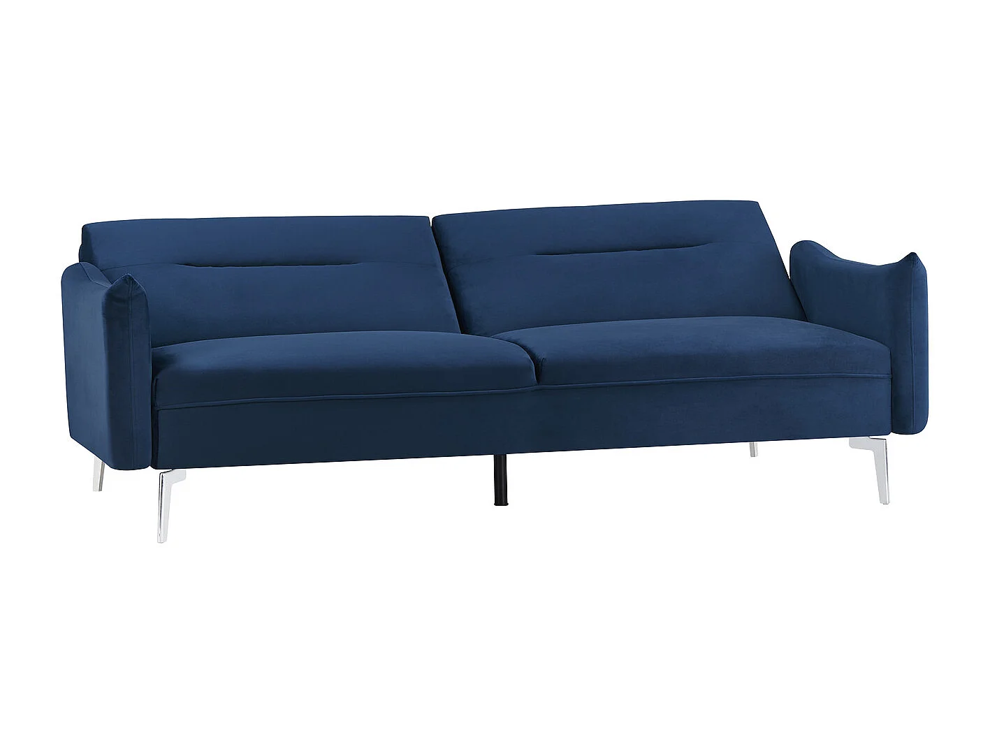 Sofá convertible 3 plazas de terciopelo azul BETTY