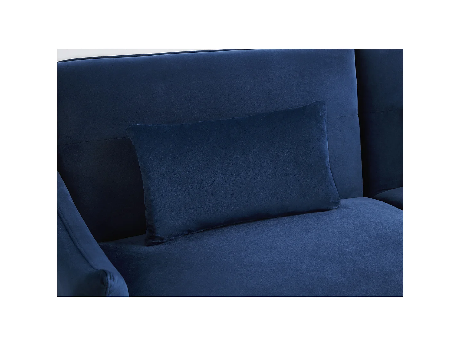 Sofá convertible 3 plazas de terciopelo azul BETTY