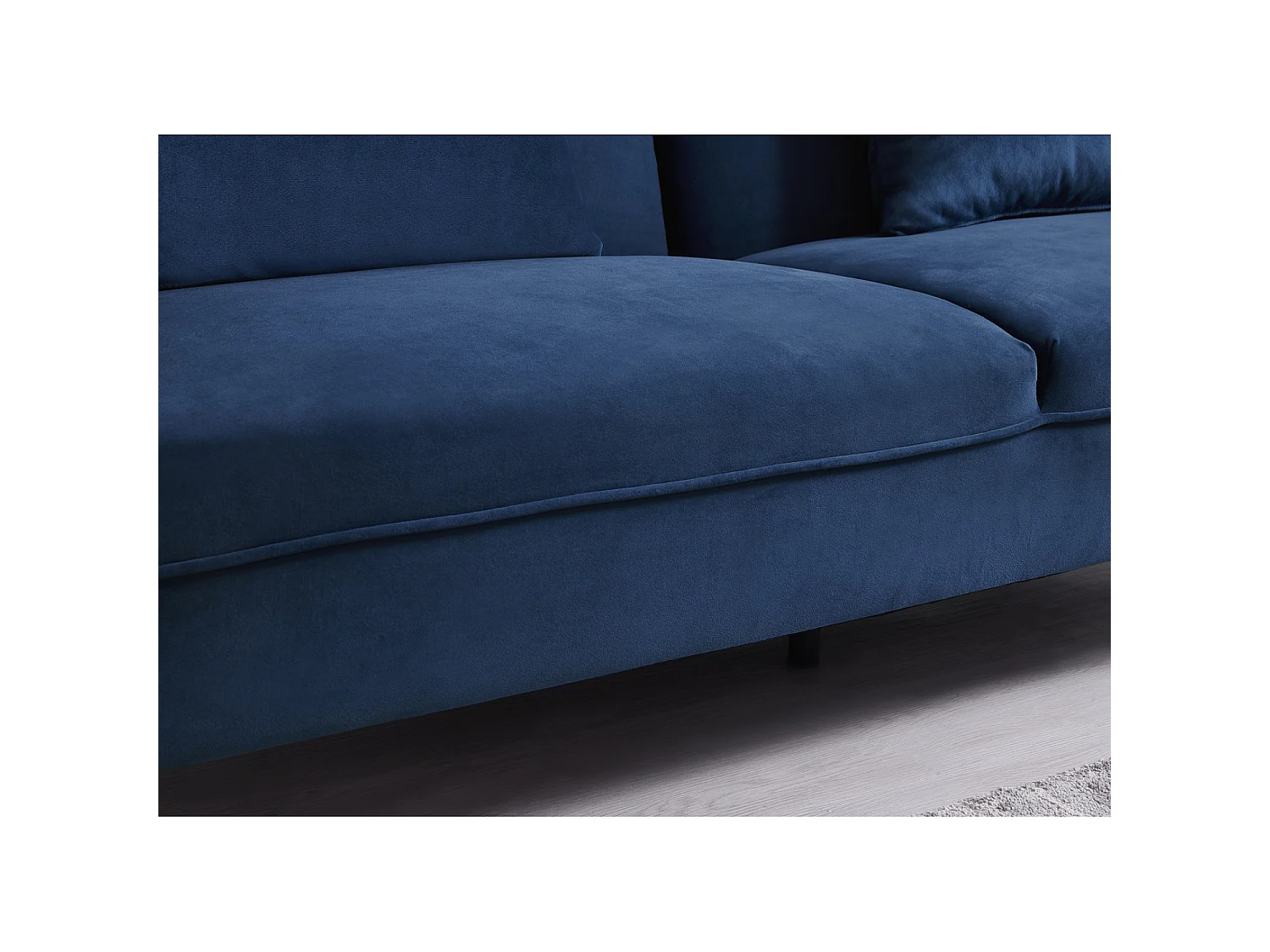 Sofá convertible 3 plazas de terciopelo azul BETTY