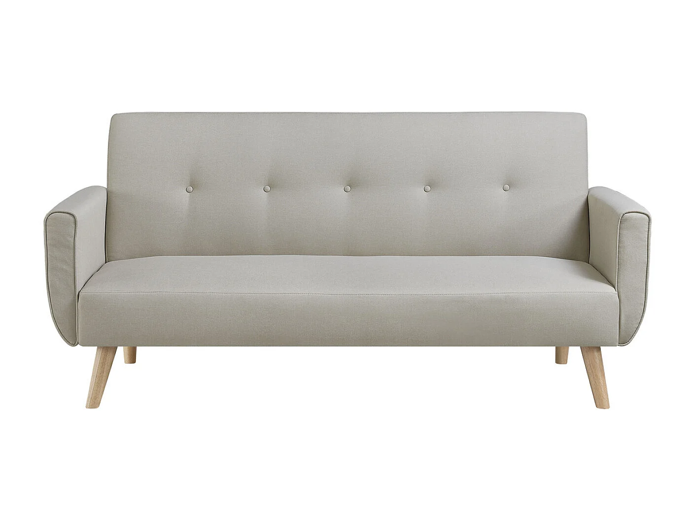 Canapé scandinave convertible 3 places en tissu beige BERLIN