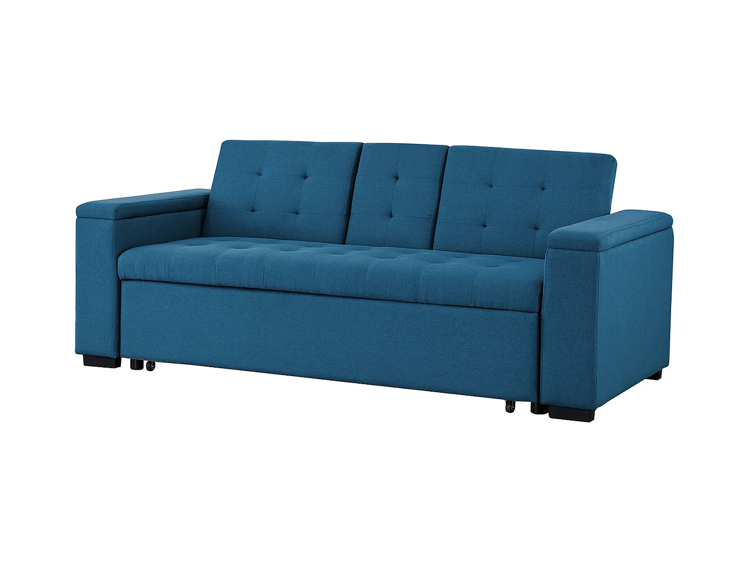 Canapé convertible 3 places en tissu bleu pétrole NOHO